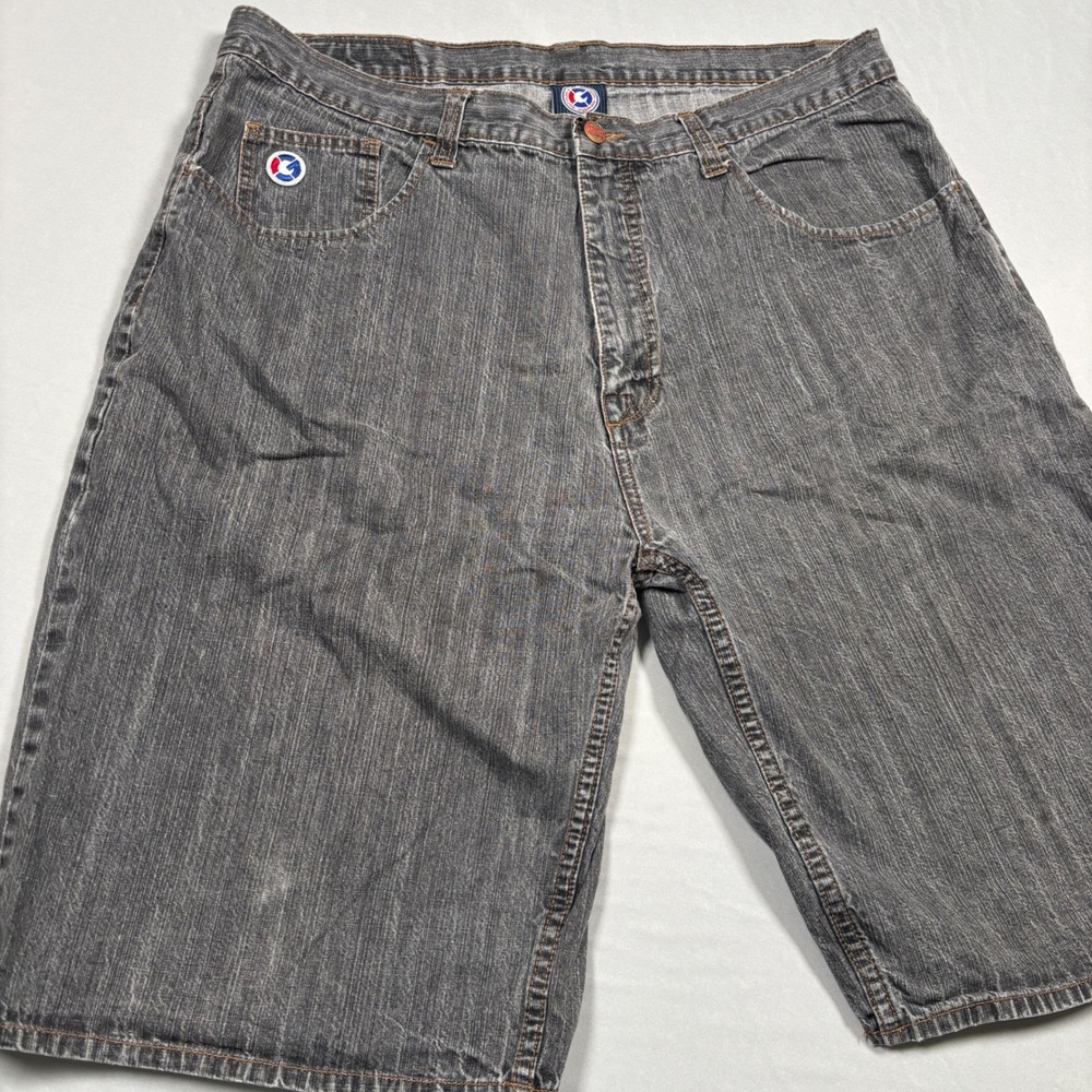 G Unit Denim Shorts Mens 40 Grey Baggy Y2K Hip Hop Streetwear Heavyweight
